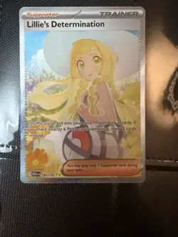 Pokemon Lillie's Determination Full Art Holo Mega Evolution 184/132 SIR NM - Image 1