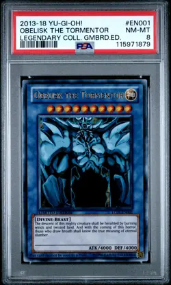 2013-2018 YU-GI-OH! LEGEND COLL GAMEBOARD ED #EN001 OBELISK THE TORMENTOR PSA 8 - Image 1