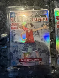SEALED One Piece CCG US Voyage Monkey.D.Luffy US College Basketball Card - Image 3