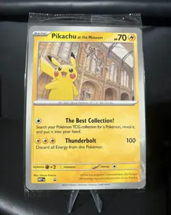 Pikachu At The Museum, Pokemon X Natural History Museum Jumbo Promo Card NEW - Image 1