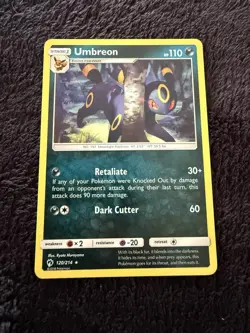 2018 Pokemon UMBREON Lost Thunder Set RARE Sun & Moon NON HOLO Card 120/214 MINT - Image 1