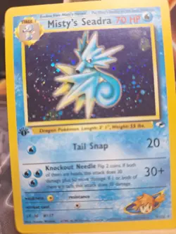 Pokemon Cards: Gym Heroes 1st Edition Rare Holo: Misty's Seadra 9/132 MP CC3 - Image 3