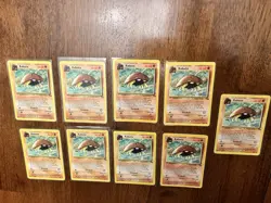 Kabuto Pokemon Cards Fossil 50/62 1999 Lot Of NINE TCG - Used (Not Mint) - Image 1