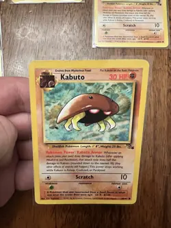 Kabuto Pokemon Cards Fossil 50/62 1999 Lot Of NINE TCG - Used (Not Mint) - Image 3