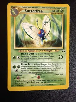 Pokemon TCG Butterfree Neo Discovery Card 19/75 Unlimited Rare - Image 1