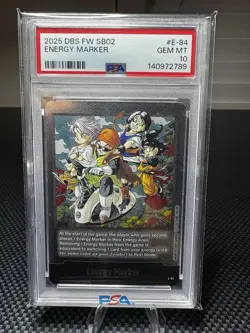 Energy Marker E-84 Silver Manga Booster 02 Dragon Ball Fusion Card PSA 10 POP 1 - Image 1