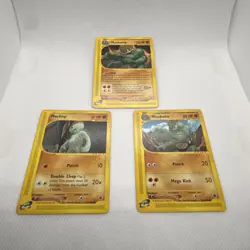 Lot of 3 Pokemon Expedition E Reader Cards Machop Machoke Machamp Evolution Set - Image 1
