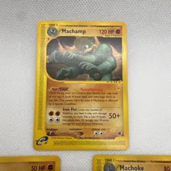 Lot of 3 Pokemon Expedition E Reader Cards Machop Machoke Machamp Evolution Set - Image 3