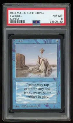 1993 MTG Magic the Gathering Card Alpha Twiddle PSA 8 TCG - Image 1