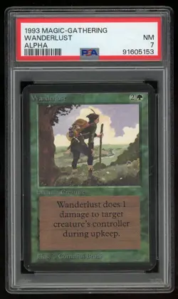 1993 MTG Magic the Gathering Card Alpha Wanderlust PSA 7 TCG - Image 1