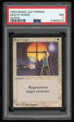 1993 MTG Magic the Gathering Card Alpha Death Ward PSA 7 TCG - Image 1