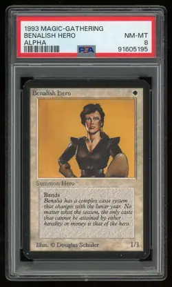 1993 MTG Magic the Gathering Card Alph Benalish Hero PSA 8 TCG - Image 1