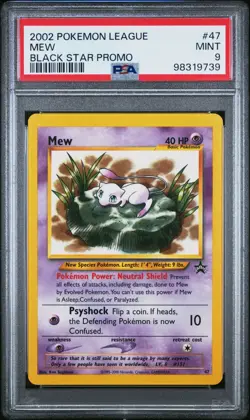 Pokemon Mew Black Star Promo #47 PSA 9 2002 League WotC Regular Card - Image 1