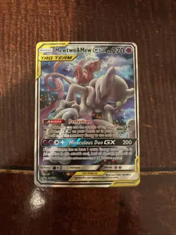 Pokemon Mewtwo and Mew GX Holo TCG Sun & Moon Promo Card #SM191 - Image 1