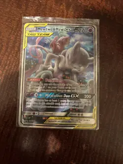 Pokemon Mewtwo and Mew GX Holo TCG Sun & Moon Promo Card #SM191 - Image 5