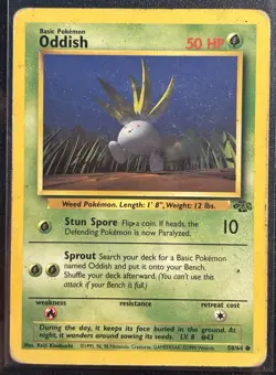 Oddish 58/64 - Jungle Unlimited Common Regular WOTC Pokemon TCG 1999 - DMG Card - Image 1