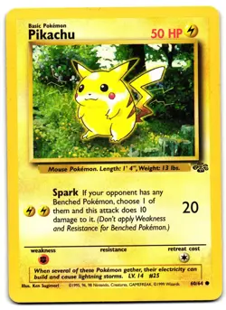 Pikachu 60/64 - Jungle Common Pokemon TCG - HP Card - Image 1