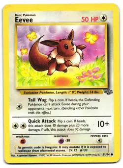Eevee 51/64 - Jungle Common Pokemon TCG - HP Card - Image 1