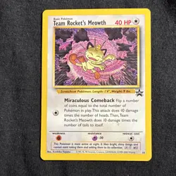 Team Rocket's Meowth 18 Promo 1999- 2000 Wizards Pokemon TCG Card English - Image 1