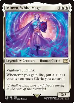 MINWU, WHITE MAGE mtg NM-M Final Fantasy 1 Rare - Image 1