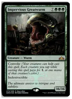 MTG Foil Impervious Greatwurm - Buy-A-Box Promos Heavily Played English - Image 1