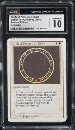 1994 Magic The Gathering Revised Circle Of Protection CGC 10 GEM MINT Low Pop - Image 1