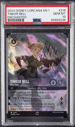 2023 DISNEY LORCANA THE FIRST CHAPTER ENCHANTED TINKER BELL GIANT FAIRY PSA 10 - Image 1