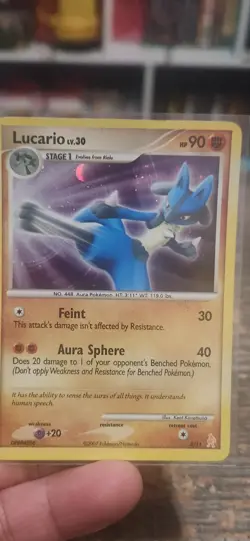 Pokemon Lucario 3/11 DP Trainer Kit: Manaphy & Lucario Holo Card Tcg - Image 1