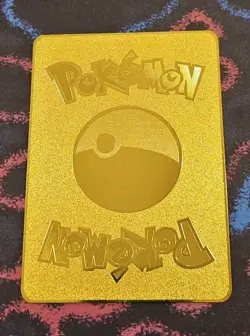Christmas Pikachu V Delibird Cosplay Poncho Gold Metal Collectible Fan Art Card - Image 2
