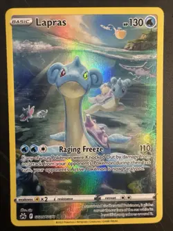 Pokemon TCG Lapras Crown Zenith: Galarian Gallery Ultra Rare Card GG05/GG70 - Image 1