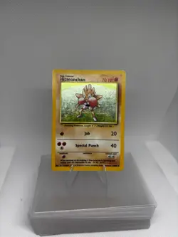 Pokemon TCG Hitmonchan Base Set Holo Unlimited Rare Card 7/102 1999 WOTC Vintage - Image 1