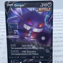 Pokemon Card Gengar v 156/264 Fusion Strike Half Art Holo Ultra Rare NM - Image 1