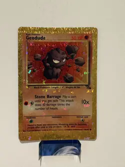 Geodude 47/62 Fossil Set Vending Sticker Holo Prism Pokemon Card - Image 1
