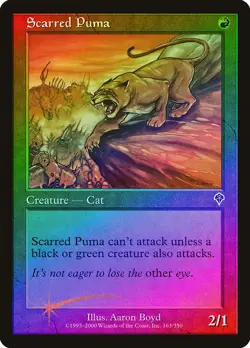 Scarred Puma FOIL Invasion NM Red Common MAGIC THE GATHERING MTG CARD ABUGames - Image 1