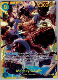 Monkey.D.Luffy OP11-118 Foil SEC English Fist Divine Speed - One Piece Card - NM - Image 1
