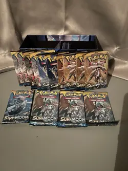 Pokemon Sun and Moon Cards Sealed Booster Pack Art Set of 5 Factory Sealed - Image 1