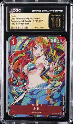 2024 ONE PIECE JPN PROMO CARDS PRB STORAGE BOX #ST01-007 NAMI CGC 10 PRISTINE - Image 1