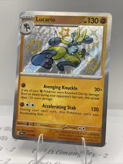 Lucario 174/091🌟SV: Paldean Fates SHINY Rare Holo Pokemon TCG Card NM Condition - Image 2