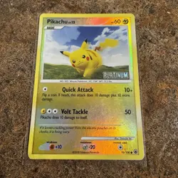 Pikachu 70/100 Platinum Stamped Reverse Holo Pokemon Card MP - Image 1