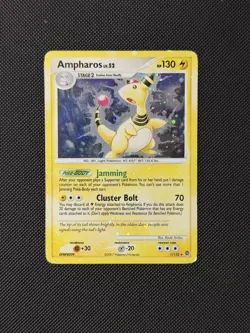 Pokemon TCG Secret Wonders Ampharos #1/132 Holo Rare Card MP Holo Bleed - Image 1