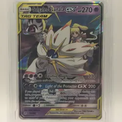 Solgaleo & Lunala GX 75/236 Cosmic Eclipse Tag Team Holo PCG 9 Mint Pokemon Card - Image 3