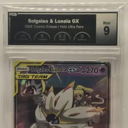 Solgaleo & Lunala GX 75/236 Cosmic Eclipse Tag Team Holo PCG 9 Mint Pokemon Card - Image 4