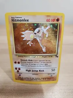 Pokemon TCG Fossil Set Hitmonlee Holo Card 7/62 - Image 1