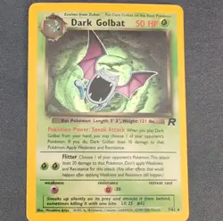 Pokemon Dark Golbat Team Rocket Rare English Pokemon TCG Card #7/82 2000 - Image 1