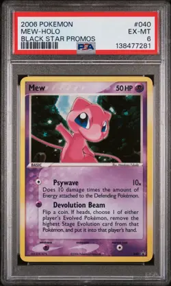 2006 POKEMON BLACK STAR PROMOS #040 MEW-HOLO PSA 6 - Image 1