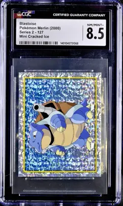 Pokemon 2000 Topps Merlin Series 2 Cracked Ice #127 Blastoise CGC 8.5 MINT+ - Image 1