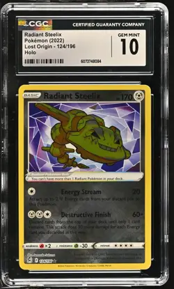 RADIANT STEELIX Lost Origin Holo Rare #124 CGC 10 Pokemon [Nostalgium] - Image 1