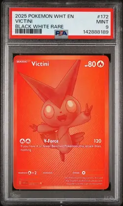 2025 Pokemon White Flare WHT En Victini Black White Rare #172 PSA 9 Mint - Image 1