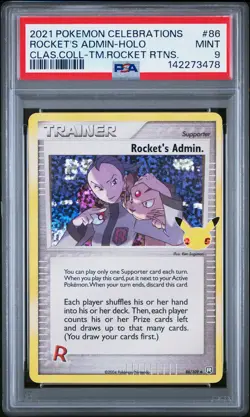 2021 POKEMON CELEBRATIONS CLASSIC COLLECTION #86 ROCKET'S ADMIN-HOLO PSA 9 - Image 1