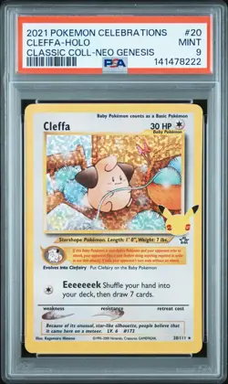 2021 POKEMON CELEBRATIONS CLASSIC COLLECTION #20 CLEFFA-HOLO PSA 9 - Image 1